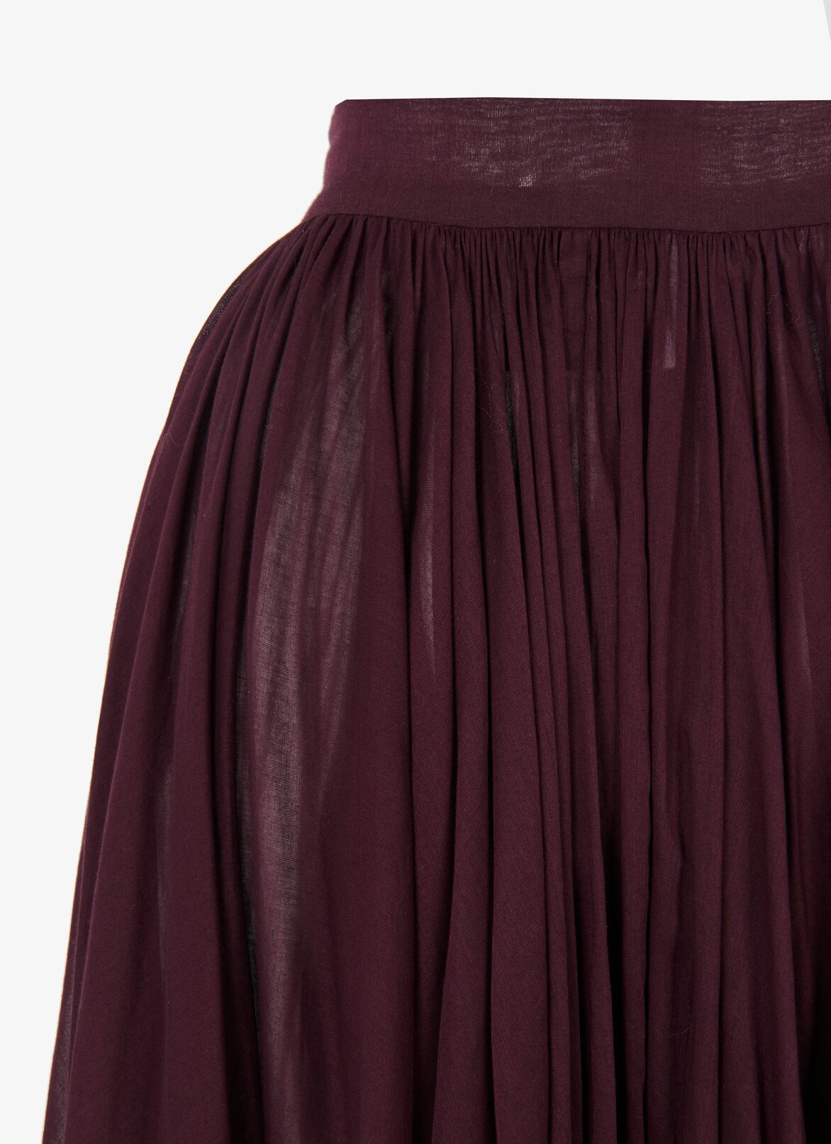 Alaïa Edition 1984 Flowing Cotton Chiffon Skirt ALAÏA BURGUNDY ALAÏA EDITION 1984 FLOWING COTTON CHIFFON SKIRT
